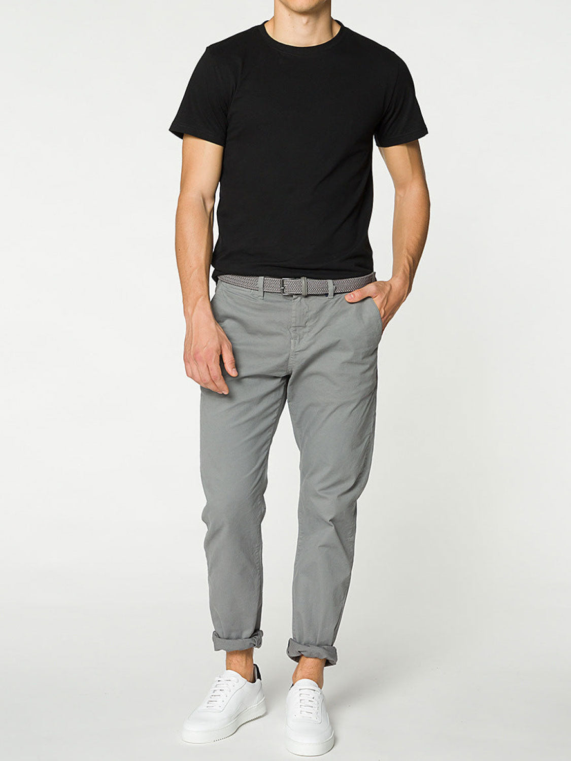 Crew Neck Organic Cotton T-shirt Black | E